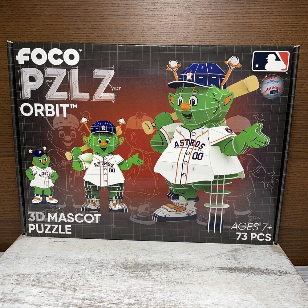 MLB Houston Astros Mascot 3D Puzzle Orbit PZLZ By Foco 73 Pieces Brand New